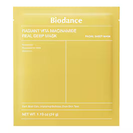 Biodance - Radiant Vita Niacinamide Real Deep Mask - Masque illuminateur et unifiant - pack de 4